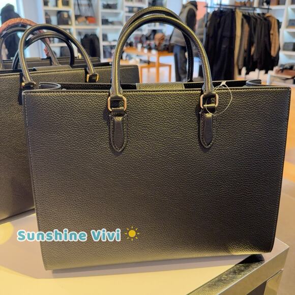 NWT Bundle Coach Butterfly Bag Charm CCD44 & CY666 Maggie Tote Leather Black - Picture 10 of 16